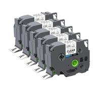 XGdEKA Cinta De Etiquetas 24 Mm TZe251 Tz 251 Negro sobre Blanco Laminado 2 Piezas 5 Piezas Compatible con Rotuladora(5PK Black on Clear)