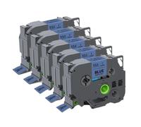 XGdEKA Cinta De Etiquetas 24 Mm TZe251 Tz 251 Negro sobre Blanco Laminado 2 Piezas 5 Piezas Compatible con Rotuladora(5PK Black on Blue)