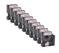 XGdEKA Cinta de Etiquetas 5 10 Piezas D1 45013 45018 45010 12 mm Negro sobre Blanco Amarillo Compatible con LabelManager 160 280(10PK Red on Clear)