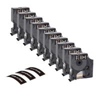 XGdEKA Cinta de Etiquetas 5 10 Piezas D1 45013 45018 45010 12 mm Negro sobre Blanco Amarillo Compatible con LabelManager 160 280(10PK White on Black)