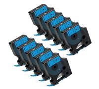 XGdEKA Cinta de Etiquetas Compatible con LabelManager LM160 LM420P D1 45013 45010 45018 12 mm 5 10PK(10PK Black on Blue)