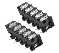 XGdEKA Cinta de Etiquetas Compatible con LabelManager LM160 LM420P D1 45013 45010 45018 12 mm 5 10PK(10PK Black on Clear)