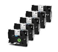 XGdEKA Cinta de Etiquetas de de identificación Flexible, 5PK, 12mm, Compatible con TZe FX231 TZ FX231 PT D600 D210 P700 P710BT(18mm Black on White)