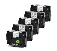 XGdEKA Cinta de Etiquetas de de identificación Flexible, 5PK, 12mm, Compatible con TZe FX231 TZ FX231 PT D600 D210 P700 P710BT(24mm Black on White)