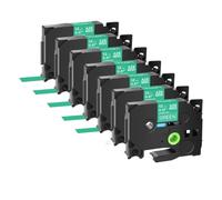 XGdEKA Cinta laminada 7PK TZe231 TZe335 251 TZ221 6 mm 9 mm 12 mm 18 mm 24 mm Compatible con impresoras de Etiquetas(White on Green)