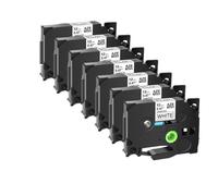 XGdEKA Cinta laminada 7PK TZe231 TZe335 251 TZ221 6 mm 9 mm 12 mm 18 mm 24 mm Compatible con impresoras de Etiquetas(Black on White)