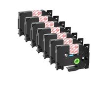XGdEKA Cinta laminada 7PK TZe231 TZe335 251 TZ221 6 mm 9 mm 12 mm 18 mm 24 mm Compatible con impresoras de Etiquetas(Red on Clear)