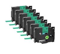XGdEKA Cinta laminada 7PK TZe231 TZe335 251 TZ221 6 mm 9 mm 12 mm 18 mm 24 mm Compatible con impresoras de Etiquetas(Black on Green)