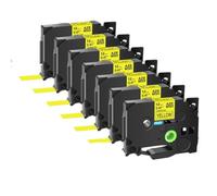 XGdEKA Cinta laminada 7PK TZe231 TZe335 251 TZ221 6 mm 9 mm 12 mm 18 mm 24 mm Compatible con impresoras de Etiquetas(Black on Yellow)
