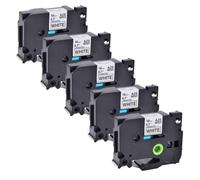 XGdEKA Cintas de 18 mm Negras sobre Cinta de Etiquetas Blanca 4 5 6 10 Piezas compatibles con TZ 241 para Impresora de Etiquetas(5 Pcs)