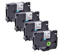 XGdEKA Cintas de 18 mm Negras sobre Cinta de Etiquetas Blanca 4 5 6 10 Piezas compatibles con TZ 241 para Impresora de Etiquetas(4 Pcs)