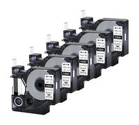 XGdEKA Etiqueta de Tubo termorretráctil de 6 mm, 4,92 pies, Compatible con Fabricante de Etiquetas A18051 5200, Etiqueta Industrial Negra sobre Blanca, Paquete de 5