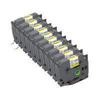 XGdEKA Identificación Compatible Banda Amarilla TZ 10PK 12 mm TZFX631 La Cinta de Etiqueta Flexible Funciona con el Fabricante de Etiquetas TZ-FX631
