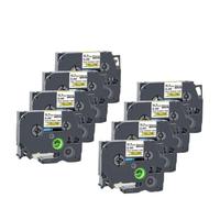 XGdEKA Impresora de Tubo de retiro de Calor Cinta de Cinta HSE 8pk 10pk 15pk HSE231 HSE211 HSE221 Compatible con E500 E550W Impresora(8PK Black on Yellow)