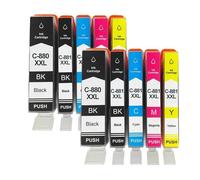 XGdEKA Juego de Cartuchos de Tinta compatibles PGI-880 CLi-881 para TS9180 TS8180 TS6180 TR8580 TS8280 TS6280 TS708 TS6380 1 2 3 4 Paquetes(5COLOR 2SET)