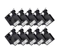 XGdEKA Paquete de 10 Cintas 45013 para D1 45013 45016 45017 45018 45019 45020 Cinta de Etiquetas 12 Mm Negro sobre Blanco Compatible con LabelManager 160 280(10PK Black on Silver)