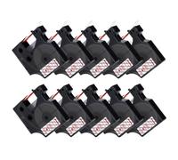 XGdEKA Paquete de 10 Cintas 45013 para D1 45013 45016 45017 45018 45019 45020 Cinta de Etiquetas 12 Mm Negro sobre Blanco Compatible con LabelManager 160 280(10PK Red on Clear)