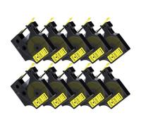 XGdEKA Paquete de 10 Cintas 45013 para D1 45013 45016 45017 45018 45019 45020 Cinta de Etiquetas 12 Mm Negro sobre Blanco Compatible con LabelManager 160 280(10PK Black on Yellow)