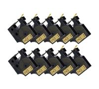 XGdEKA Paquete de 10 Cintas 45013 para D1 45013 45016 45017 45018 45019 45020 Cinta de Etiquetas 12 Mm Negro sobre Blanco Compatible con LabelManager 160 280(10PK Black on Gold)