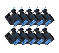 XGdEKA Paquete de 10 Cintas D1 compatibles con 45013, 45013, 45010, 45018, 40913, 43613, 6, 9, 12mm, Cinta de Etiquetas Compatible con Impresora LabelManager 160 280 210D(10PK Black on Blue)