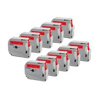 XGdEKA Paquete de 10 Etiquetas MK-231 compatibles con MK231 MK 231 MK-131 MK-631 Cinta de Etiquetas para Fabricante de Etiquetas PT-70 PT-80 PT-90(10PK-Black on Red)