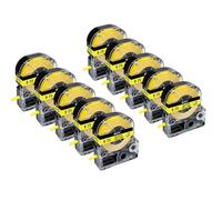 XGdEKA Paquete de 10 Tubos termorretráctiles SU5S SU5Y SU11S SU11Y Cinta Negra sobre Blanca Compatible con LA 4WBA5 LW 300 400 Fabricante de Etiquetas(10Pcs-Yellow)