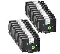 XGdEKA Paquete de 20 Cintas de Etiquetas laminadas estándar de 9 mm TZe 221 Negro sobre Blanco compatibles con impresoras de Etiquetas PT 1000