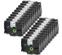 XGdEKA Paquete de 20 Cintas de Etiquetas Negras sobre Blancas de 24 Mm X 8 M compatibles con Cinta laminada estándar TZ TZe 251 para impresoras de Etiquetas