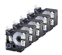 XGdEKA Paquete de 5 Etiquetas de Cinta estándar D1 de 24mm 53713 Etiqueta laminada Negra sobre Blanca Compatible con impresoras LabelManager 450D 500TS