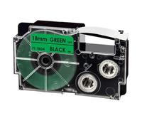XGdEKA Reemplazo Adhesivo de Cinta Negra de 18 mm para la Cinta de Impresora XR-18BK Compatible con Modelos de Fabricantes de Etiquetas KL-G2 KL-120 KL-P1000(Black on Green)