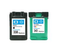 XGdEKA Reemplazo de Cartucho de Tinta remanufacturado 338XL 343XL Compatible con 338 343 para impresoras 5740 6520 6540 6840 8150 Solución de Tinta Compatible(1BK 1COLOR)