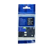 XGdEKA TELATA Negra TECHA Blanca Compatible con EL SETABACIÓN LAMINADA ESTÁNDAR TZE 335 de 12 mm para impresoras de Etiquetas(1Pcs AZE-335)