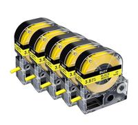 XGdEKA Tubo termorretráctil, Paquete de 5 o 10 SU5S SU5Y SU11S SU11Y SU3W SU3Y Compatible con LabelWorks LW 300 LW 400(5PK 3.5mm Yellow)