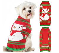 XGDMEIL Suéter de Navidad para perro, muñeco de nieve rojo, suéter de Navidad para perros pequeños, medianos y grandes, gatos, disfraz de Navidad para mascotas, vacaciones, Año Nuevo, otoño e