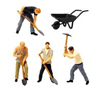 Xgdsnly 4 Figuras en Miniatura, Modelos de Trabajadores, Personajes Pintados a Mano, Decoración de Dioramas, Resina para Paisajismo de Maquetas de Fer, 1:87