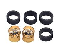 Xgdsnly 4 Piezas Llanta RC Coche Neumático Rueda Accesorio Metálico Reemplazo Ligero Operación Sencilla Adecuado para Modelos Wltoys Coleccionis, Dorado