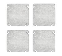 Xgdsnly 4 Piezas Tapa Acero Galvanizado Plana Resistente, Placa Ciega para Caja Cuadrada 4 Pulgadas, Universal, Tapa para Caja Conexiones, Instalaciones Eléctricas