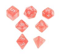 Xgdsnly 7 Piezas Dados Digitales Acrílicos Polyédricos Mini Juguetes Lúdicos Grabados Resistente para Dificultad Numérica Adecuados para Juegos de