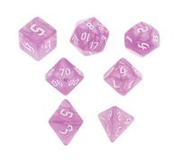 Xgdsnly 7 Piezas Dados Digitales Polyhedros Acrílicos Mini Juguetes de Mesa Educativos Grabado Portable para Juegos Numéricos Adecuados para Sociales