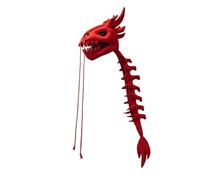 Xgdsnly Accesorio Esqueleto Dinosaurio con Cuernos y Flexible Casco Cráneo Dragón con coración Espina Fantasía para Cosplayers, Rojo