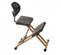 Xgdsnly Asiento Postural Infantil Silla Ergonomica Taburete de Rodillas Banco Ajustable con Cojines Transpirables y Funda Extraíble para Mayor Confort, Gris, con Respaldo