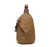 Xgdsnly Bolso Pecho Compacto con Detalles Cuero Resistente Mochila Transversal para Uso Diario, Trabajo, Array, Caqui