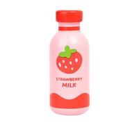 Xgdsnly Botella de Bebida de Juguete de Madera Simulación Real Accesorio Infantil Didáctico Resistente para Juego de Roles Desarrollo Infantil, Leche de Fresa