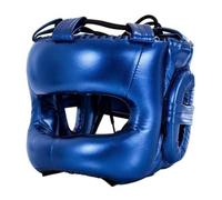 Xgdsnly Casco Sparring Tipo Cuero Casco Sparring Ajustable para Boxeadores, Azul Metálico, Niño-S