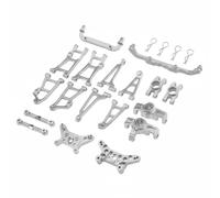 Xgdsnly Coche Teledirigido Infantil Coche RC Automóvil Miniatura Vehículo Eléctrico con Piezas Metálicas de Aleación y Amortiguación Mejorada Adecuado para Carreras Aprendizaje Regalos, Silver
