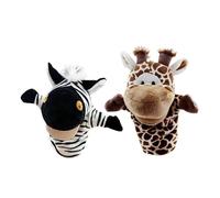 Xgdsnly Conjunto de 2 Marionetas de Mano de Peluche Que Representan Animales, Móvil, Hechas de, Ideales para Aprender a Cuentos, Jirafa Cebra
