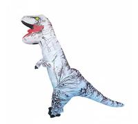 Xgdsnly Disfraz T Rex Inflable Ligero Disfraz Inflable de Dinosaurio Cómodo Traje Hinchable T Rex para Fiestas, Blanco, Niño 120-160CM