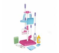 Xgdsnly Escoba de Limpieza para Niños Juego Set Kit Incluye Recogedor y Cepillos Diseño Funcional y Seguro en Soporte para Colgar Práctica de Orden y Limpieza , Rosa