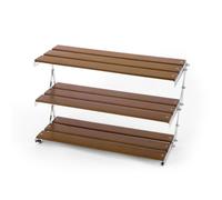 Xgdsnly Estanría Plegable Portátil Estanría 3 Niveles Rústico Organizador para Excursionistas, Camping, rraza, Jardín, Estante De Tres Capas Extendido Con Superficie De Madera, Modelo De Lujo