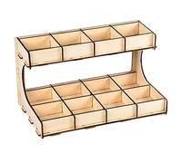 Xgdsnly Estantería Modular Giratoria de Madera para Pinturas con Soporte para Botellas, Textura Natural, Fácil Montaje, Adecuada para Laboratorios Y Talleres, 2 Capas de 12 Rejillas